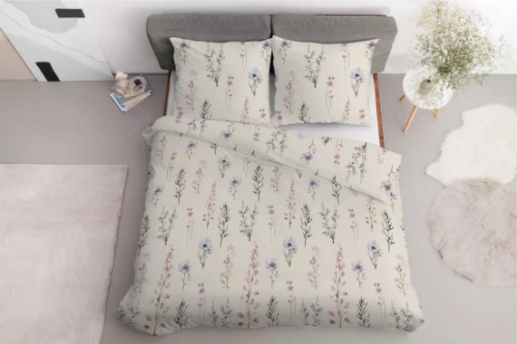 5091 A Home Satin Satinbettwäsche mit Blumen Detexpol rosa