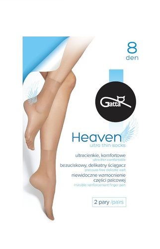 Gatta Heaven 8 den Nero Socken – druckfrei, in 2 Paar verpackt, ultradünn