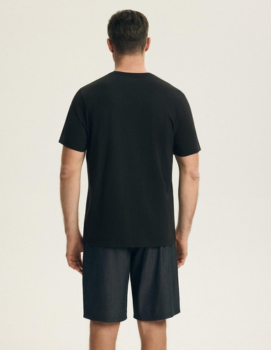 Henderson 44608 Post Herren-Pyjama Schwarz 100% Baumwolle Kurzarm