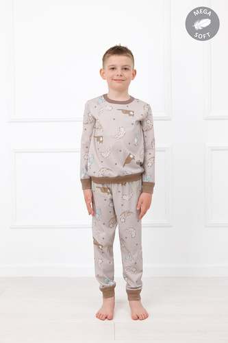 Italian Fashion Filka Kinder-Pyjama Mega Soft lang mit Katzen warm