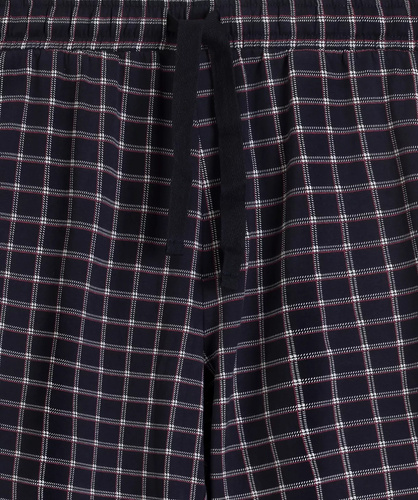Atlantic NMP-404 Herren-Pyjama 100% Baumwolle Lange Hose kariert blau-dunkelblau