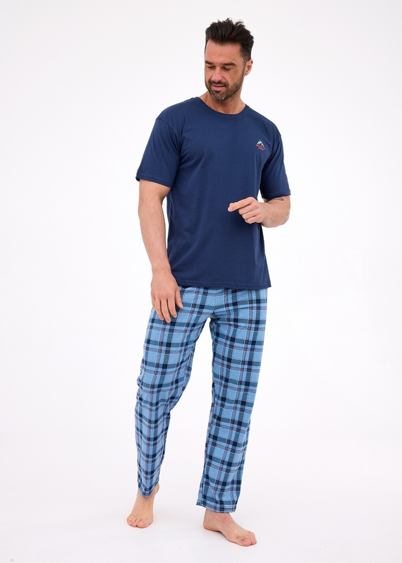 Herrenpyjama Cornette 134/315 North 2 blau – Baumwolle, kurze Ärmel, Komfort und Stil
