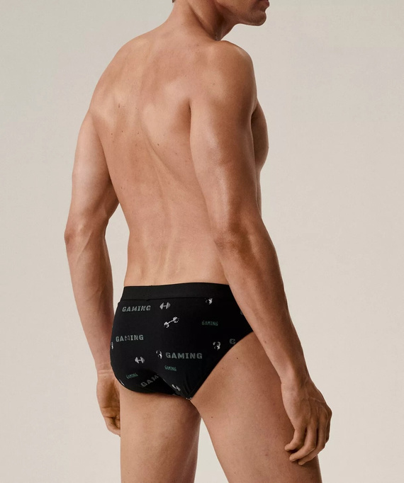 Herren-Slips Atlantic 3MP-206/25 schwarz khaki – Baumwolle, 3er-Pack, klassischer Schnitt