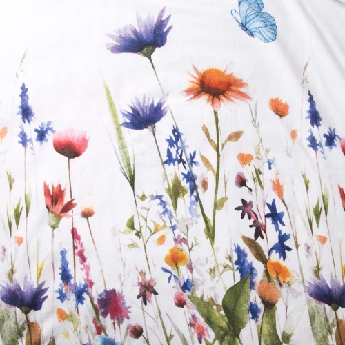 31512/1 Flannelette Darymex-Flanellbettwäsche, weiß, bunte Blumen – Set, 100 % Baumwolle, warm und weich