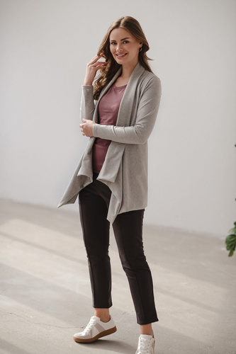 Mama Wrap Milk&Love Umstandsstrickjacke, hellgrau meliert