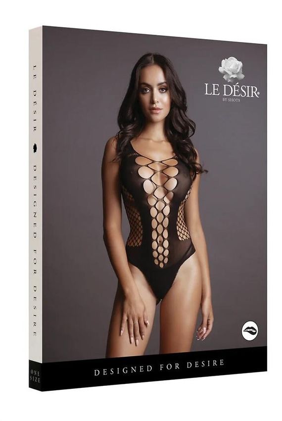 Body DES019 Le Désir Schwarz Body mit Cut-outs und Dekolleté S-L, XL-4XL