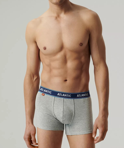 3MH-214 Atlantic Herren Boxershorts 3er-Pack Marineblau-Koralle-Smaragd