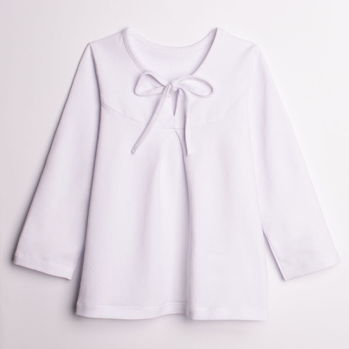 Mädchenbluse Nicol 220139 Baumwolle Langarm elegant weiß bequem