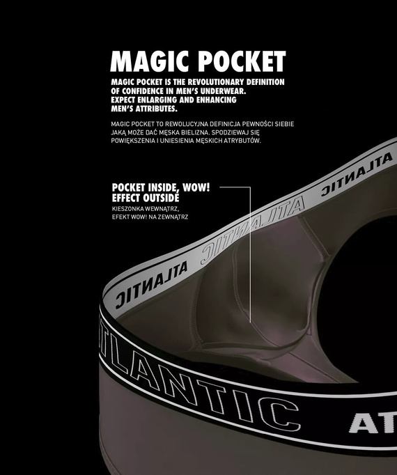 Herrenboxershorts Atlantic Magic Pocket 2MH-1200 A2 2er-Pack grün-braun – push-up Baumwolle