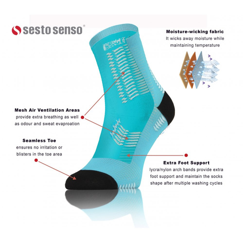 SKB01 Sportsocken Universelle Sportsocken Sesto Senso türkis