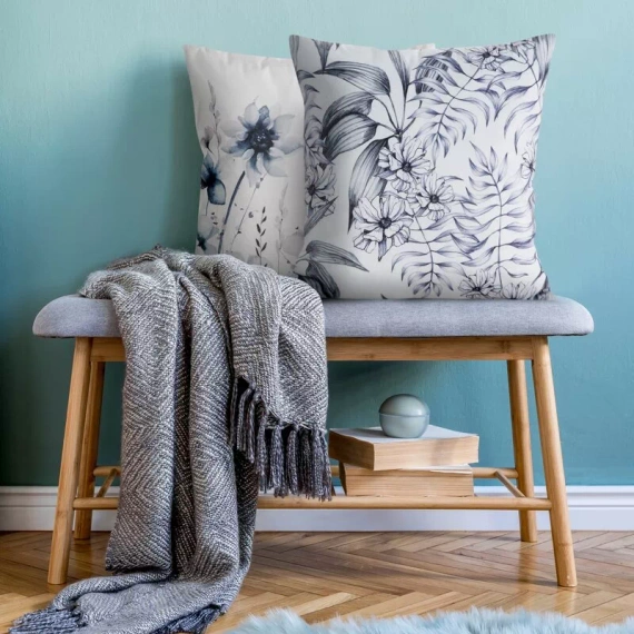 Kissenbezug 45x45 Mink 30 Eurofirany Samt Blumen dekorativ