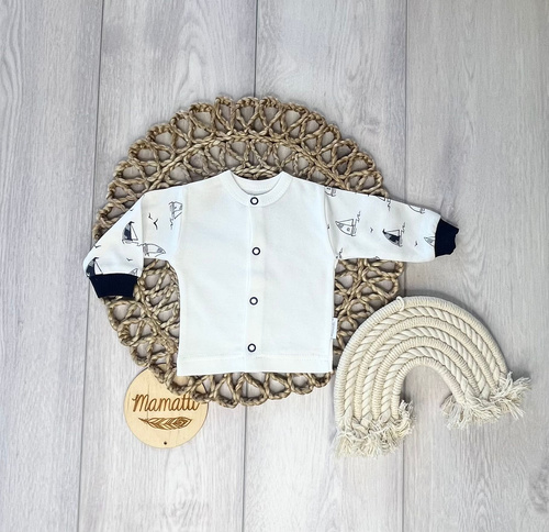 Baby Wickeljacke Mamatti KA16010 Boote – Baumwolle mit Druckknöpfen