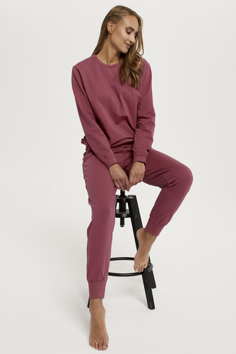 Panama Women's Long Set. ärmel, Länge. hose Italian Fashion - Himbeere