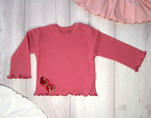BI004 Mamatti Langarmbluse für Mädchen – Rosa