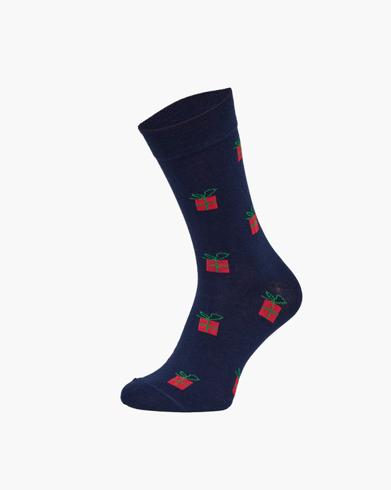 A66 Cornette Premium A'3 Teddybär-Socken, Marineblau – Weihnachts-Dreierpack, Baumwolle, bequem