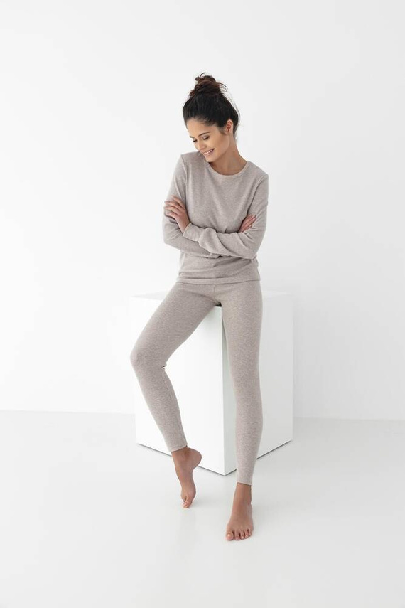 Mabel Sensis Damen Schlafanzug - beige melange