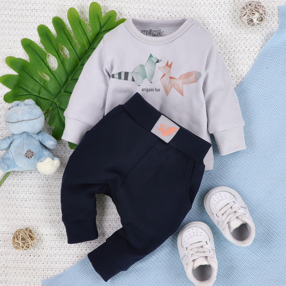 ABN-5389 Fun Origami Bio-Baumwollbluse Nini grau