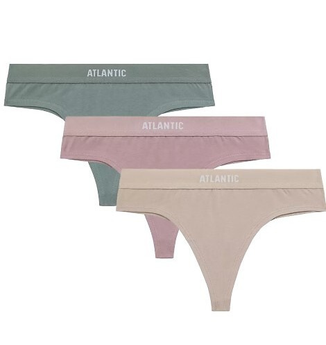 3CLP-013 Thongs Damen-Tanga Atlantic - Beige-Rosa-Grün