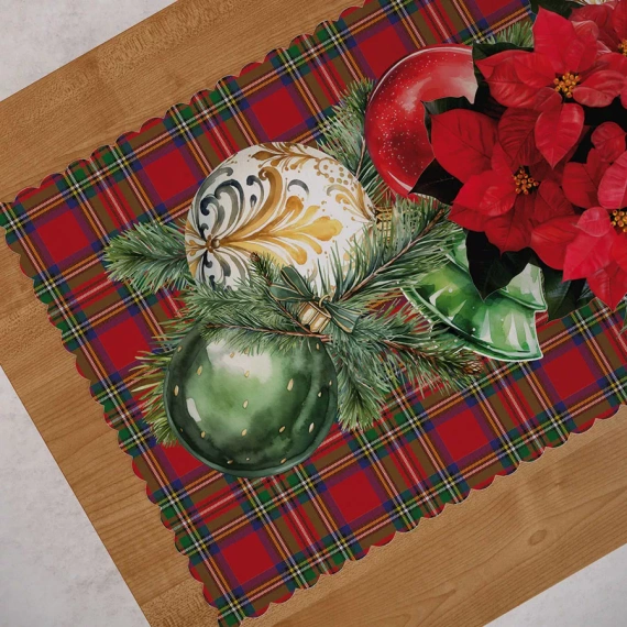 PBN274 Baubles Weihnachtstischläufer Marquet rot