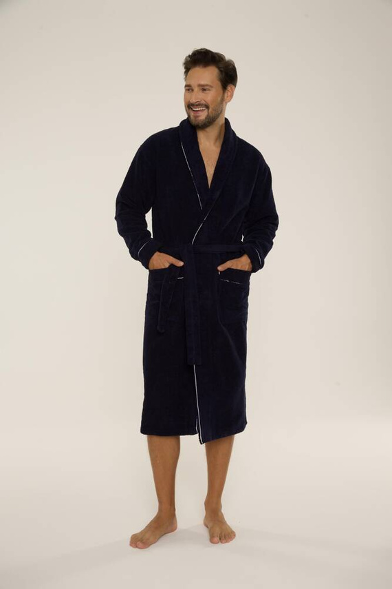 735 Manuele Herren Bademantel De Lafense - marineblau