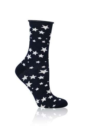 S173D Waage Socken Italienische Mode - navy blau/ecru 