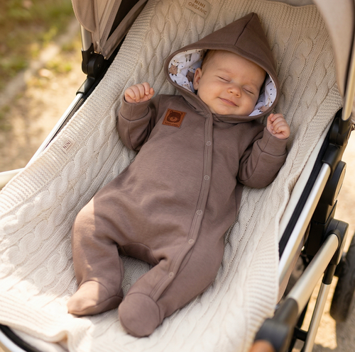 Gefütterter Baby-Overall Circus Nini – 100% Bio-Baumwolle