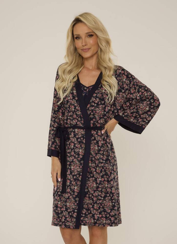 468 Mia Forex Morgenmantel für Damen - marineblau