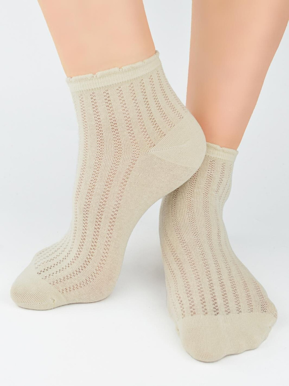 SB120 Jacquard Damensocken Noviti - beige