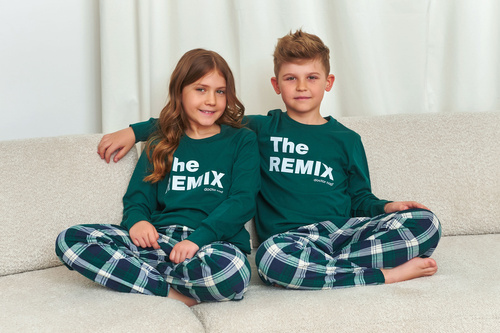 Doctor Nap 7342 – Unisex-Kinderpyjama „The Remix“ | Familienkollektion, polnische Produktion – Marineblau