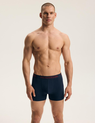 Henderson 45486 Fawn Herren Boxershorts 2er-Pack Baumwolle mit breitem Logo-Bund