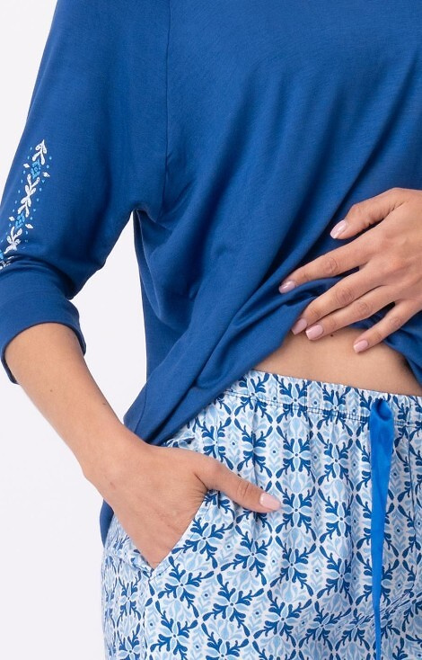 LNS 721 Key Viskose-Pyjama für Damen – Blau