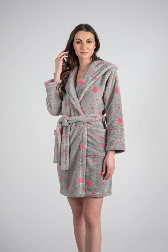 673 Stars Forex Kurzer Bademantel für Damen - grau