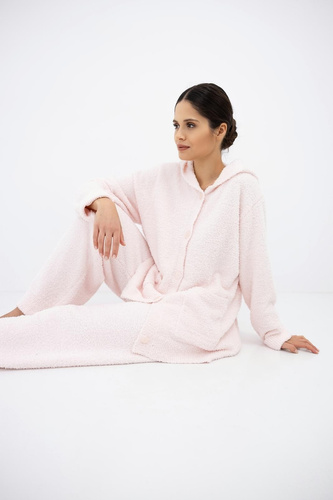 Sensis Venya Damen-Set Soft Hellrosa Warmer Schlafanzug und Jogginganzug