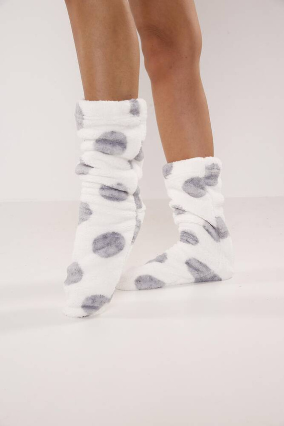 553/554 Wellsoft Smooth Schlafsocken De Lafense - ecru große Kreise