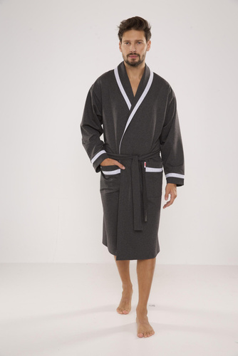 564 Bruno Herren Bademantel De Lafense - graphit
