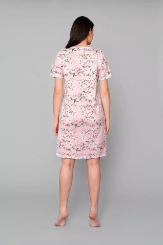 Alwa kurzärmeliges Nachthemd Italian Fashion - rosa Druck