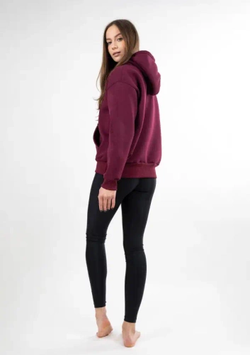 DK-K-B10 DKaren Burgund – ein Set aus Leggings und Sweatshirt für Damen, bequem und stilvoll