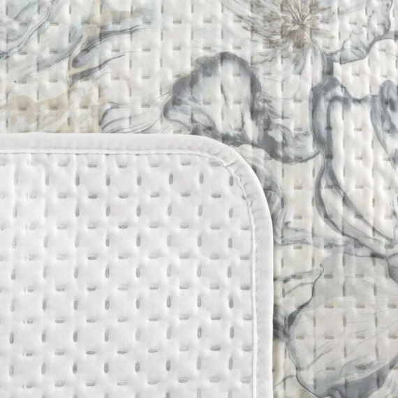 Eurofirany Lisa Tagesdecke Weiß 100% Polyester Elegante Bettdecke