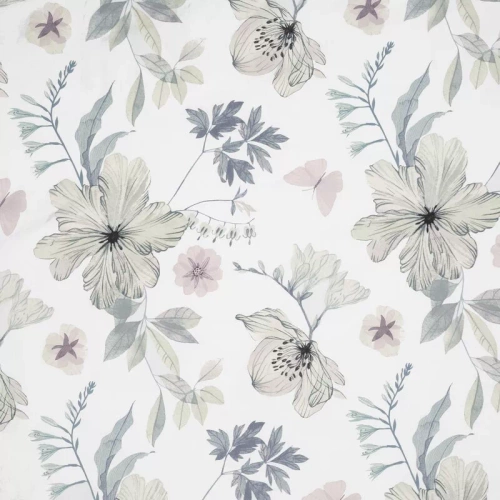 Frühling 37 Blumen Satinbettwäsche Eurovorhänge weiß/grün