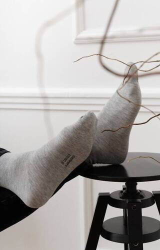 art.083 Kaschmir Herrensocken mit Kaschmir Steven - 002 grau