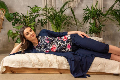 676 Soled Ladies' Pyjamas Forex - marineblau