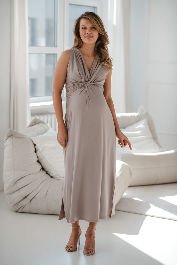 Umstands- und Stillkleid Loop MAXI Milk&Love aus Viskose cappuccino