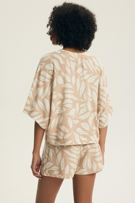 Henderson Dextra 43688 Damenpyjama – Viskose, 3/4-Arm, Knopfleiste, Print