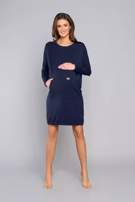 Tirana Damen- und Umstands-Tunika Italienische Mode - navy blau