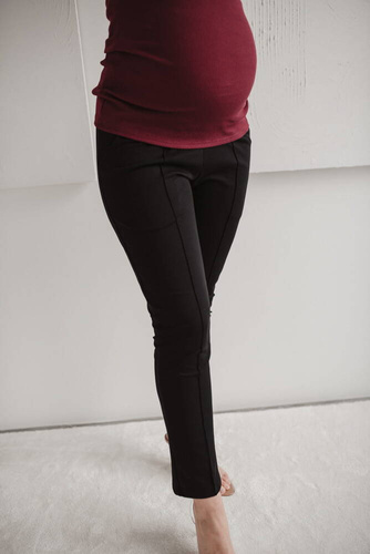 GraceFit Mama klassische Milk&Love Umstandshose, schwarz