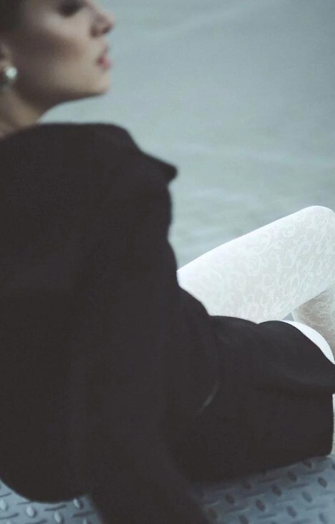 1235 Perse Gabriella Ecru-Strumpfhose – ornamental, 60 den, 3D-Technologie