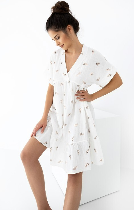 Nastia Sensis Musselin-Nachthemd – Ecru