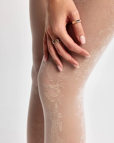 Strumpfhose Gabriella Doris 30 den Blumenmuster elastisch komfort