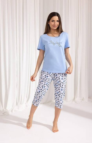 689 Regina Damenpyjama – Blau