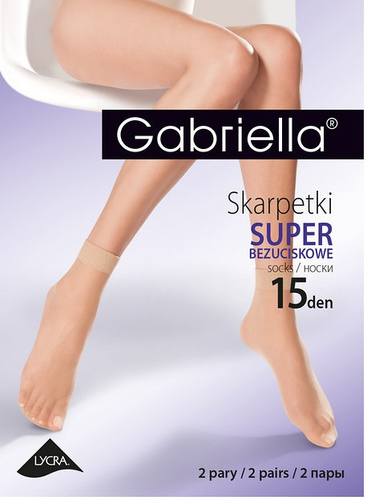 Socken Gabriella 600 Super 15 den nocciola/beige – druckfrei, in einer Box, Komfort und Eleganz